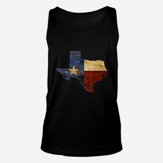 Retro Texas Flag Map Vintage Texas Gift Unisex Tank Top - Seseable
