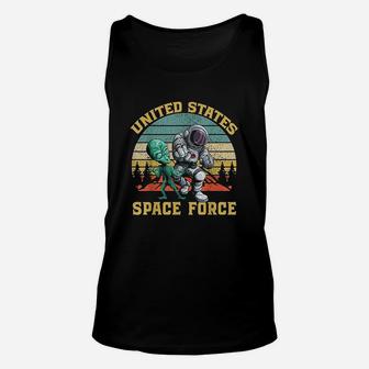 Retro Us Space Force Graphic Vintage Sunset Alien Punch Gift Unisex Tank Top - Seseable