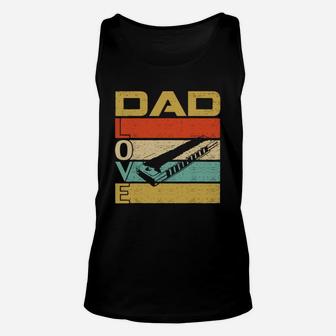 Retro Vintage Dad Love Harmonica Fathers Day Shirt Unisex Tank Top - Seseable