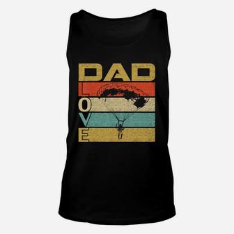 Retro Vintage Dad Love Skydive Funny Father's Day Gift T-shirt Unisex Tank Top - Seseable