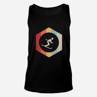 Retro Vintage Ski Gift Winter Sports Skiing Competition Unisex Tank Top - Seseable