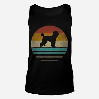 Retro Vintage Sunset Poodle Dog Breed Lover Silhouette Gift Unisex Tank Top - Seseable