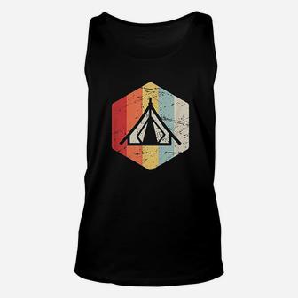 Retro Vintage Tent Outdoor Camping Gift For Nature Lovers Unisex Tank Top | Seseable UK