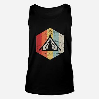 Retro Vintage Tent Outdoor Camping Gift For Nature Lovers Unisex Tank Top | Seseable UK