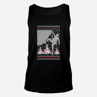 Rock Climbing Ugly Christmas Sweater Holiday T-shirt Unisex Tank Top - Seseable