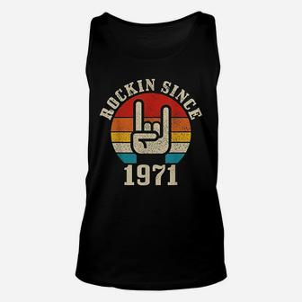 Rockin Since 1971 Vintage Rock Music Birthday Gift Unisex Tank Top - Seseable