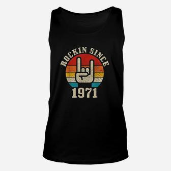 Rocking Since 1971 Vintage Rock Music Birthday Gift Unisex Tank Top - Seseable