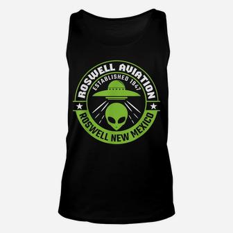 Roswell Alien T Shirt Funny Aviation Ufo Gifts Unisex Tank Top - Seseable