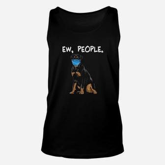 Rottweiler Ew People Dog Wearing Face Unisex Tank Top - Seseable