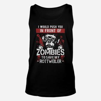 Rottweiler Shirt - Zombies Rottweiler Shirt Unisex Tank Top - Seseable