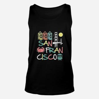 San Francisco Bridge Sf Icons Vintage Graphic Dark Unisex Tank Top - Seseable