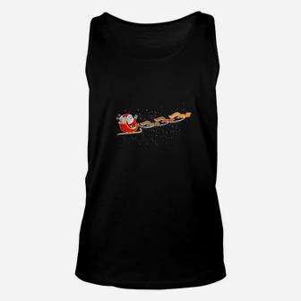 Santa Claus Squirrels Pulling Sleigh Christmas Gift Tee Unisex Tank Top | Seseable UK