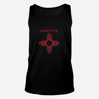 Santa Fe New Mexico Symbol Distressed State Flag Unisex Tank Top - Seseable