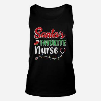Santas Favorite Nurse, funny nursing gifts Unisex Tank Top - Seseable