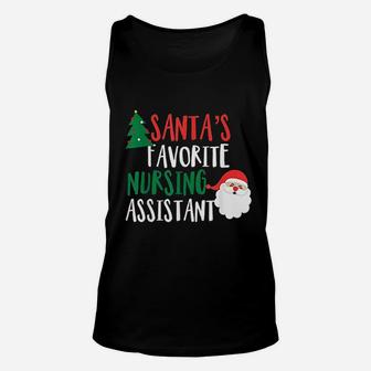 Santas Favorite Nursing Assistant Funny Christmas Unisex Tank Top - Seseable