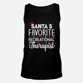Santa's Favorite Recreational Therapist Christmas Rt Therapy Unisex Tank Top - Seseable