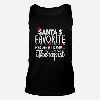 Santas Favorite Recreational Therapist Christmas Rt Therapy Unisex Tank Top - Seseable