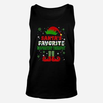 Santas Favorite Respiratory Therapist Funny Christmas Gifts Unisex Tank Top - Seseable
