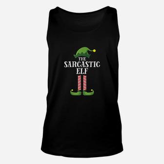 Sarcastic Elf Matching Family Group Christmas Party Pajama Unisex Tank Top - Seseable
