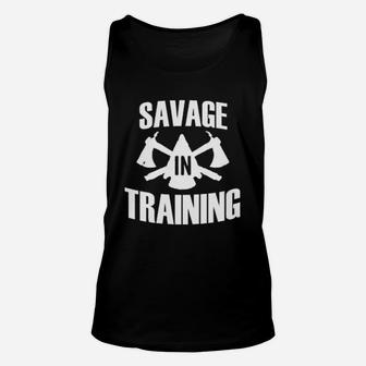 Savage In Training Cross Training Gym Workout Unisex Tank Top - Seseable