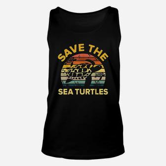 Save Sea Turtle Lover Vintage Skip A Straw Ocean Gift Unisex Tank Top - Seseable
