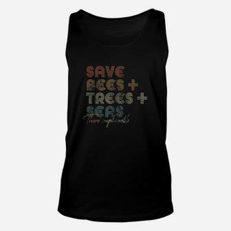 Save The Bees Trees And Seas Climate Change Unisex Tank Top - Seseable