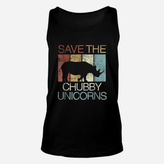Save The Chubby Unicorns Retro Vintage Colors Unisex Tank Top - Seseable