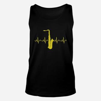 Saxophone Heartbeat T-shirt - Saxophone Player Shirt Unisex Tank Top - Seseable