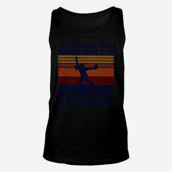 School Is Important But Softball Is Importanter Vintage Retro Shirt Unisex Tank Top - Seseable