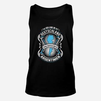 Schwarz Deutschland Liebt Argentinien Fan Unisex TankTop, Fußball-Supporter Tee - Seseable