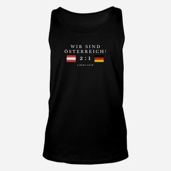 Schwarz Unisex TankTop Fußball Wir sind Österreich 2:1, mit Deutschlandflagge - Seseable