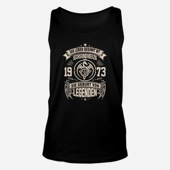 Schwarz Unisex TankTop Geburt von Legenden 1973, Retro Geburtstag Design - Seseable