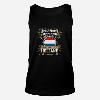 Schwarz Unisex TankTop Schönheit aus Holland, Lustiges Tee für Niederländer - Seseable