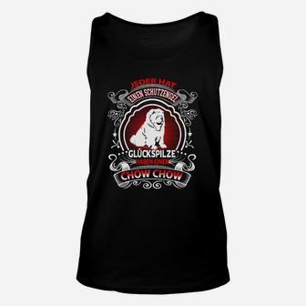 Schwarzes Chow Chow Unisex TankTop, Schutzengel Spruch für Hundefreunde - Seseable