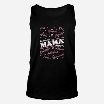 Schwarzes Damen-Unisex TankTop mit Mama-Print in Herzform, Geschenkidee - Seseable