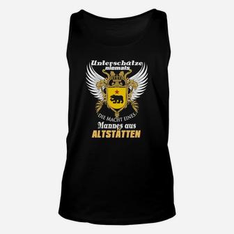 Schwarzes Herren-Unisex TankTop mit Adler Motiv: Stolz aus Altstätten - Seseable