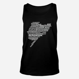 Schwarzes Herren-Unisex TankTop mit Bergbau-Wordcloud Design, Minenarbeiter Motiv - Seseable