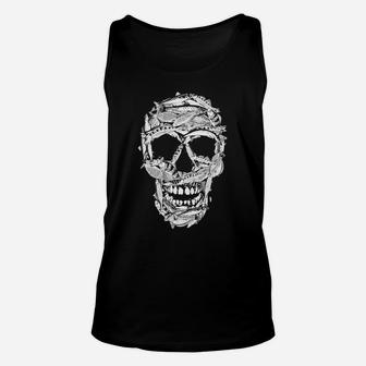 Schwarzes Herren Unisex TankTop mit Totenkopf-Motiv, Modisches Design - Seseable