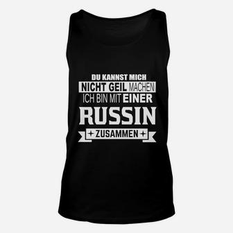 Schwarzes Herren Unisex TankTop Russin Partnerin Lustiger Spruch - Seseable