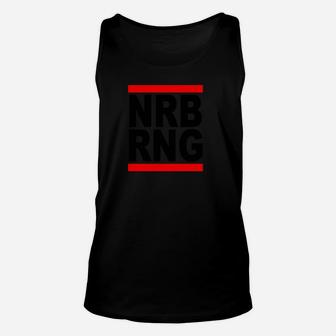 Schwarzes NRB RNG Grafik-Unisex TankTop mit rotem Streifen-Design - Seseable