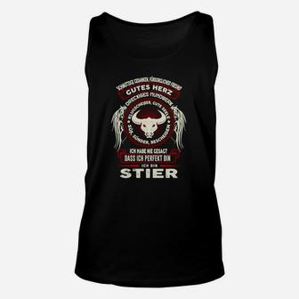 Schwarzes Taurus Sternzeichen Unisex TankTop mit Motto, Astrologie Tee - Seseable