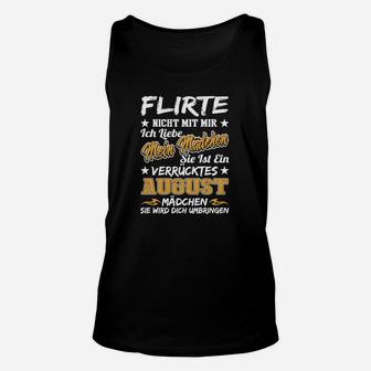 Schwarzes Unisex TankTop August Geburtstag, Lustiges Verrücktes Mädchen Motiv - Seseable