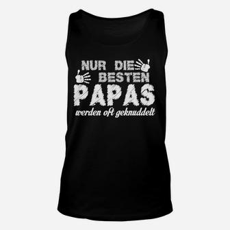 Schwarzes Unisex TankTop Beste Papas geknuddelt, Lustiges Geschenk für Väter - Seseable