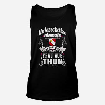 Schwarzes Unisex TankTop Frau aus Thun Spruch, Humorvolles Damenoberteil - Seseable