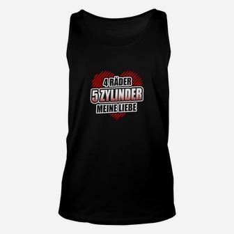 Schwarzes Unisex TankTop für Motorenfans, 4 Räder 5 Zylinder Design - Seseable