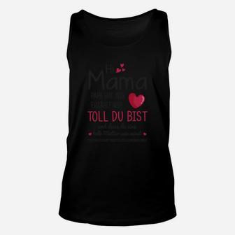 Schwarzes Unisex TankTop 'Hi Mama' mit Herzmotiv – Liebevolle Botschaft - Seseable