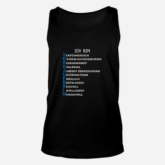 Schwarzes Unisex TankTop Ich bin VERTRAUENSWÜRDIG Positives Akronym-Design - Seseable