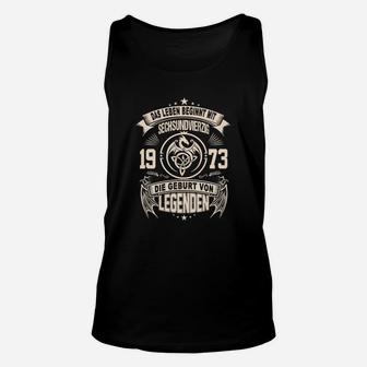 Schwarzes Unisex TankTop Jahrgang 1973, Geburt von Legenden - Seseable