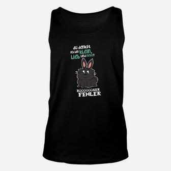 Schwarzes Unisex TankTop Klein Aber Oho mit freches Häschen-Motiv - Seseable