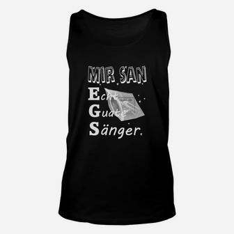 Schwarzes Unisex TankTop MIR SAN E Guade Sänger, Statement für Musikfans - Seseable